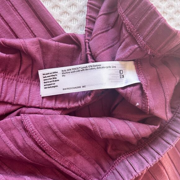 Eileen Fisher Washable Stretch Rib Straight Pants L Trouser Pink Mauve Capsule - Picture 8 of 9